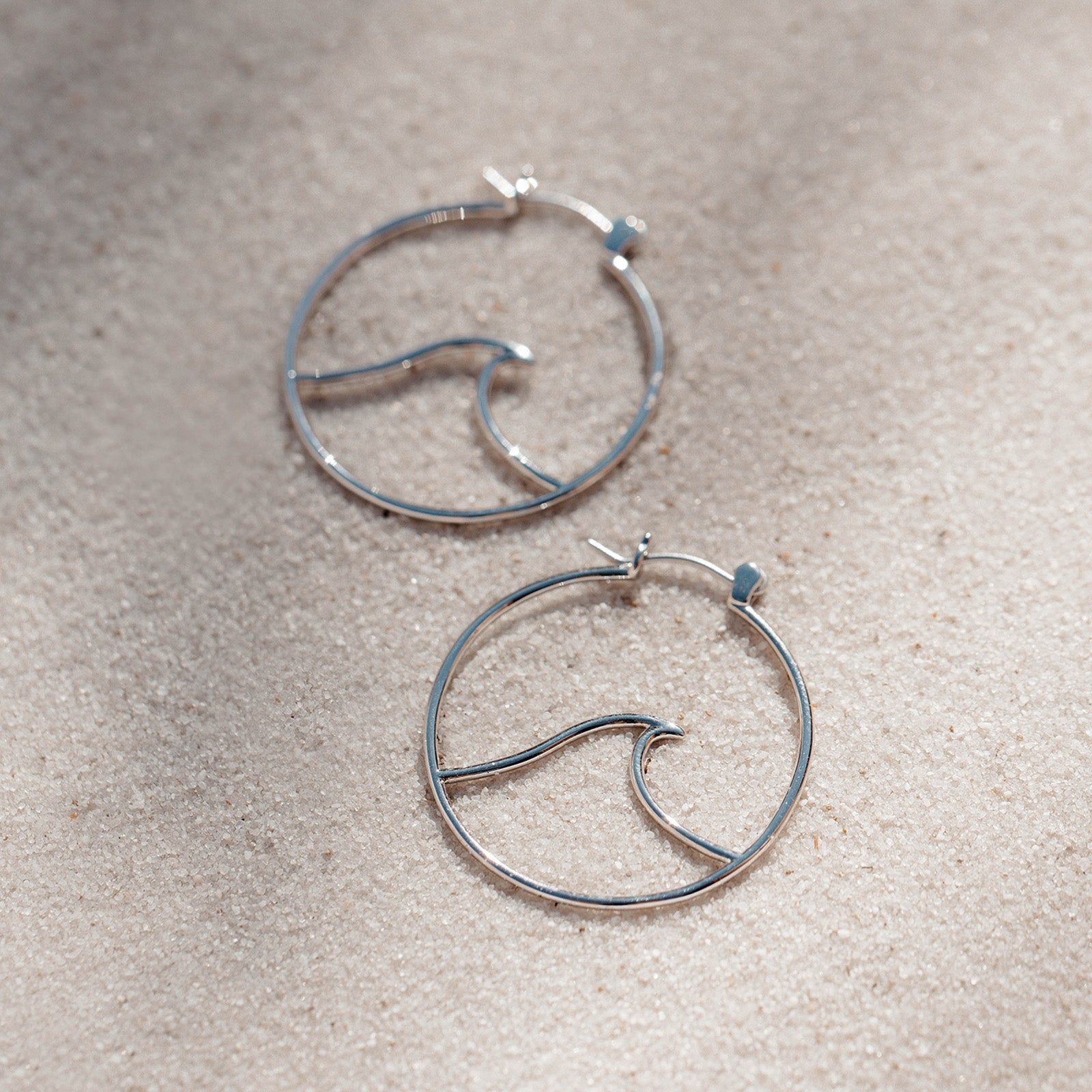 Large Wave Hoop Earrings - Image 4