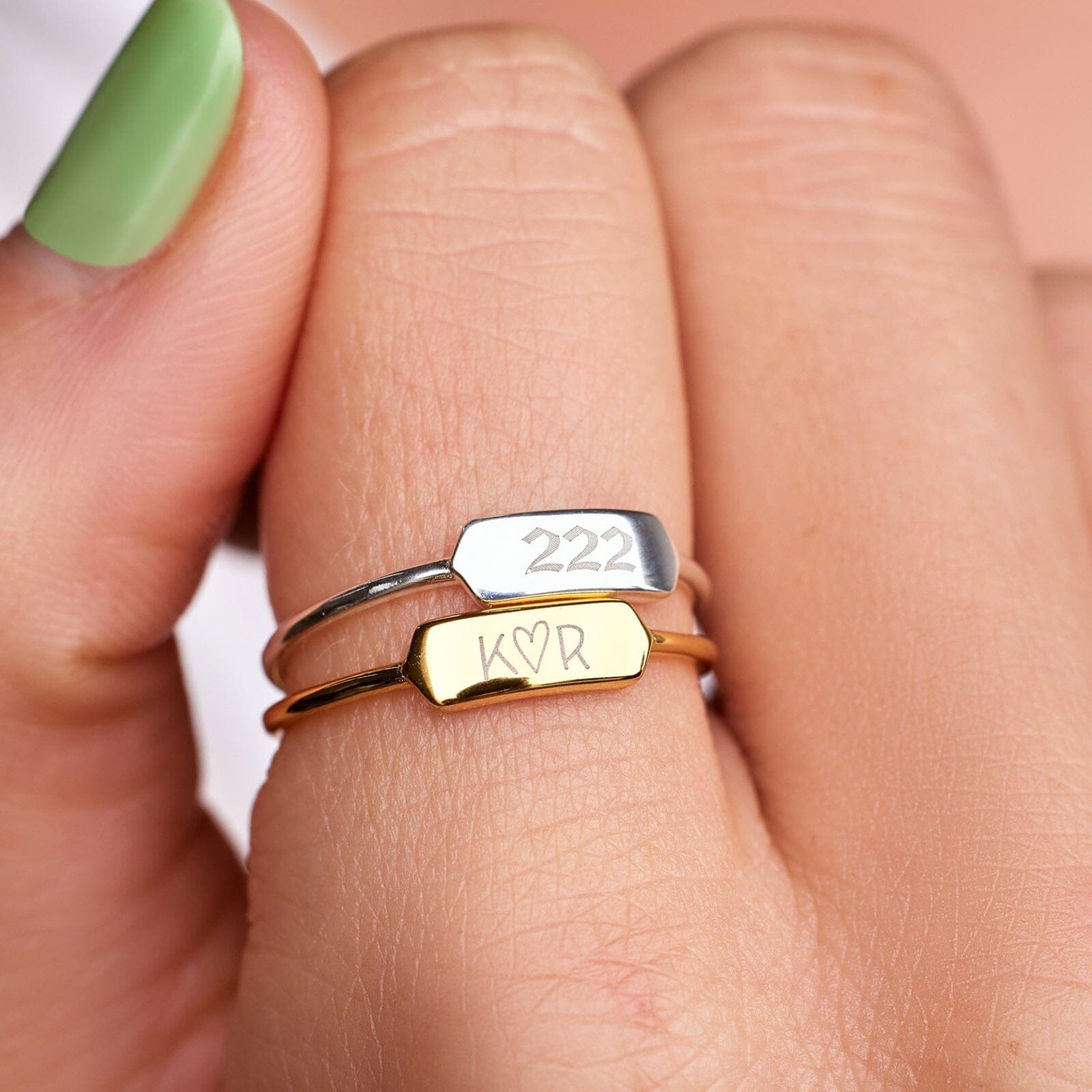 Demi-Fine Engravable Bar Ring - Image 3