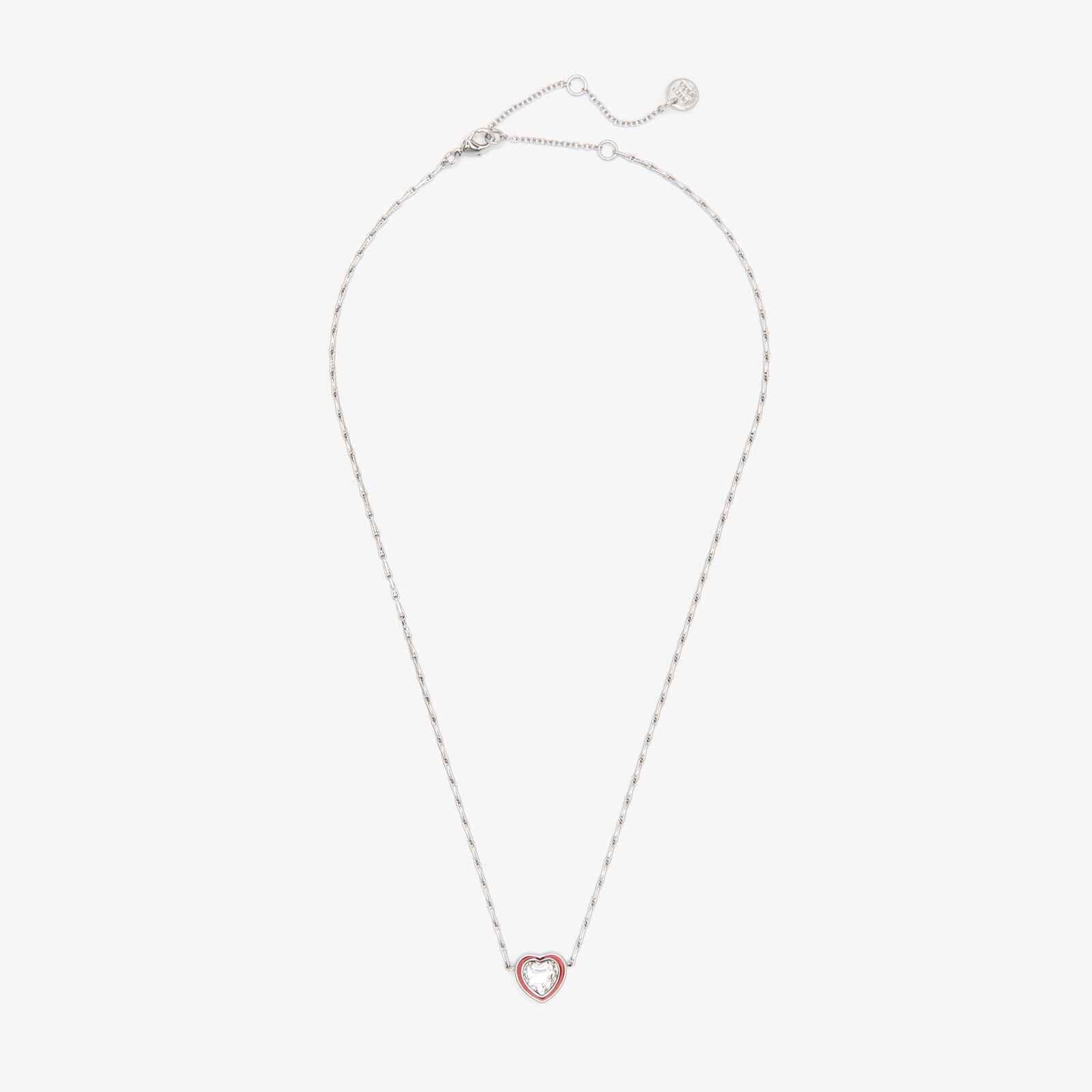Stone & Enamel Heart Pendant Necklace - Image 2