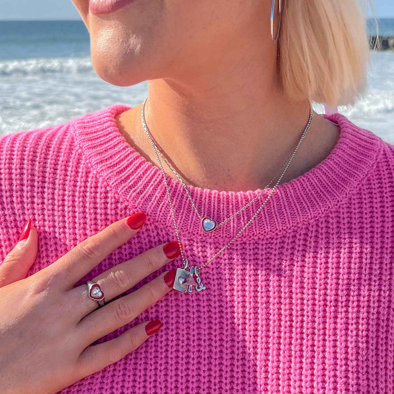 Harper Textured Heart Charm - Image 16