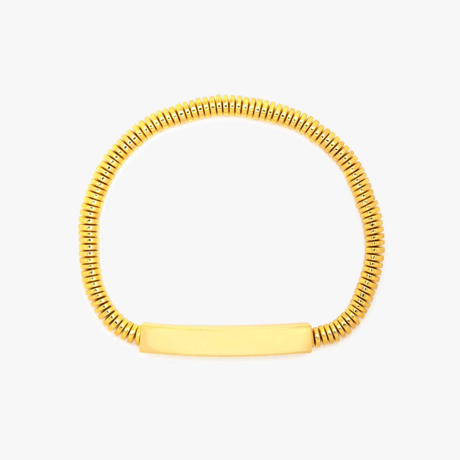 Engravable Disc Bead Stretch Bracelet - Image 2