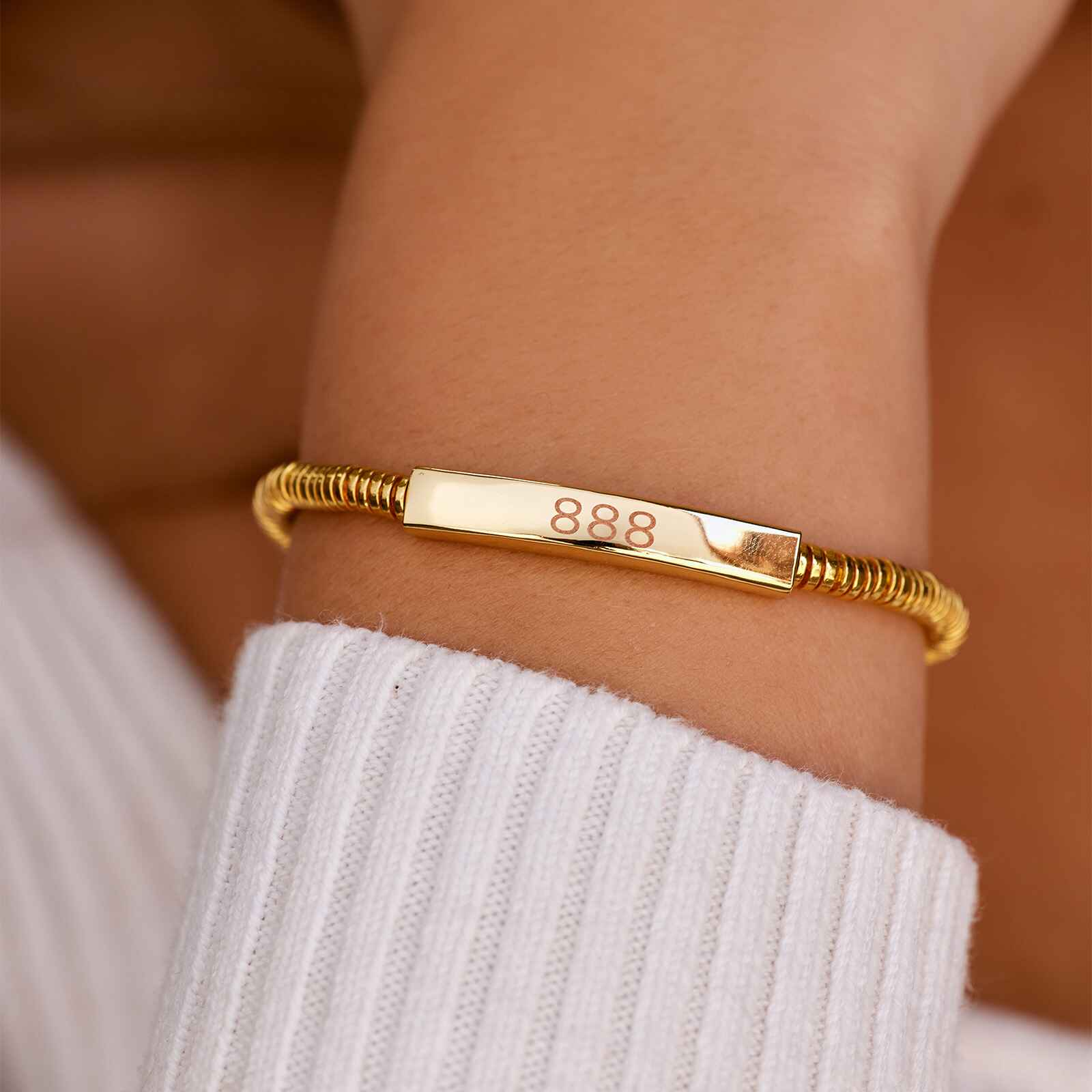 Engravable Disc Bead Stretch Bracelet - Image 7