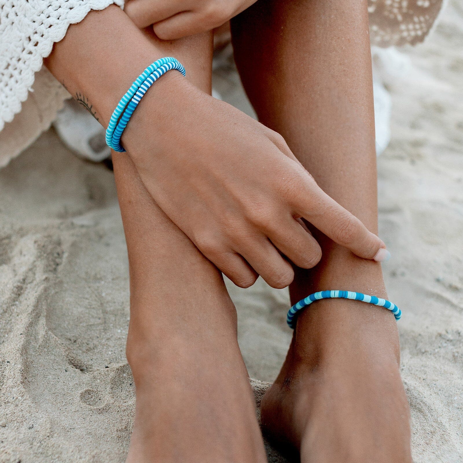 Cornflower Seascape Stretch Bracelet - Image 5