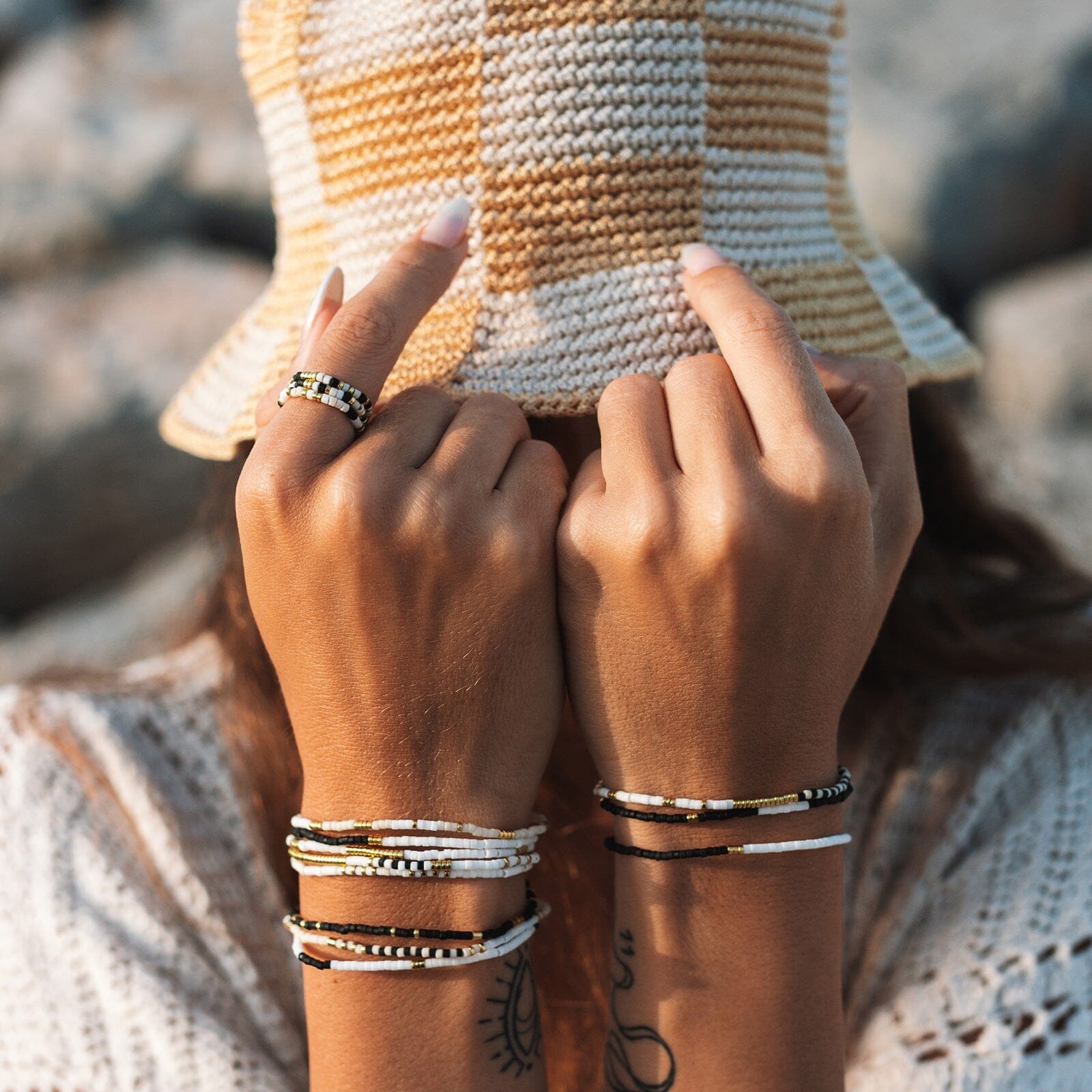 Monochrome Stretch Bracelet Set of 8 - Image 3