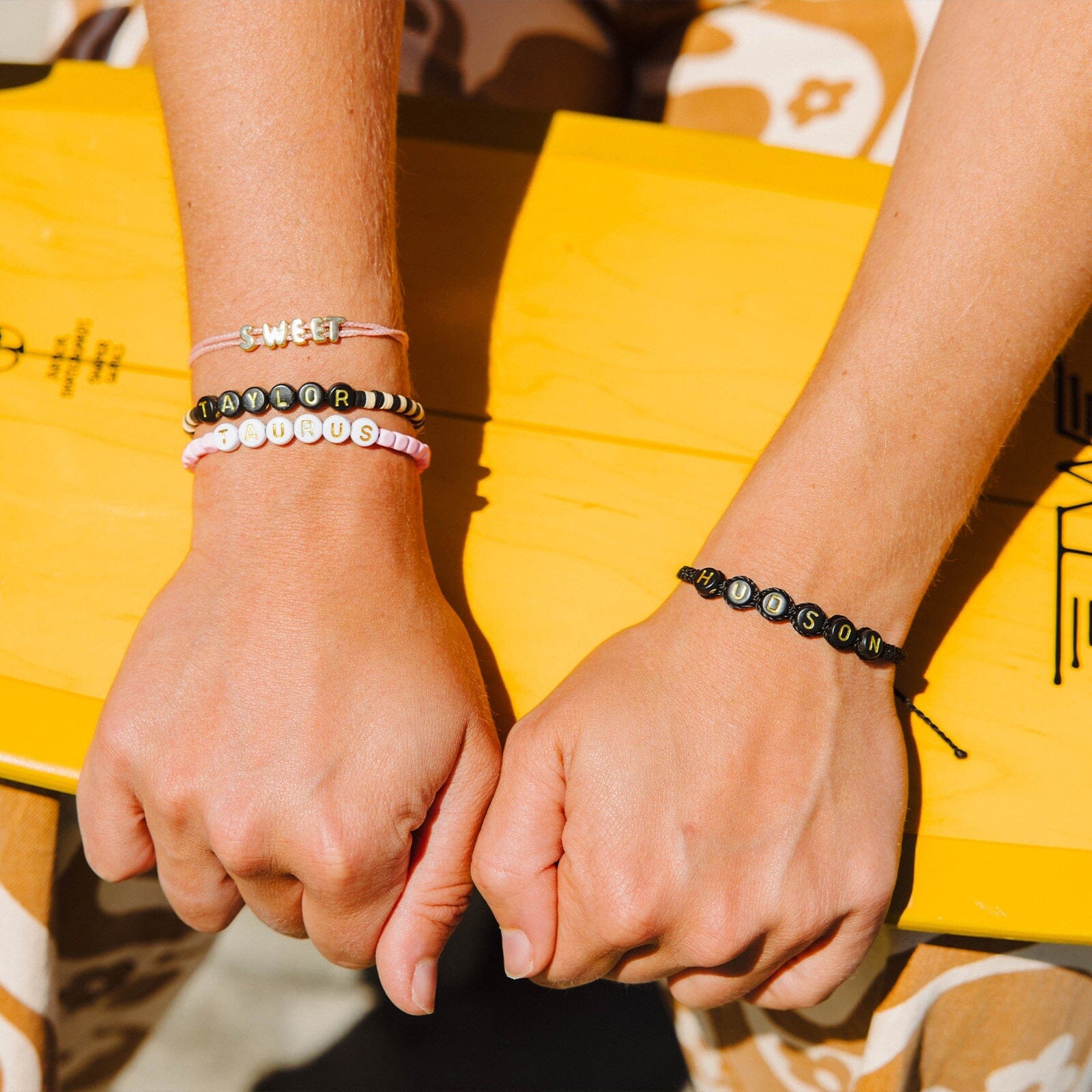 Black Alphabet Bead Bracelet - Image 2