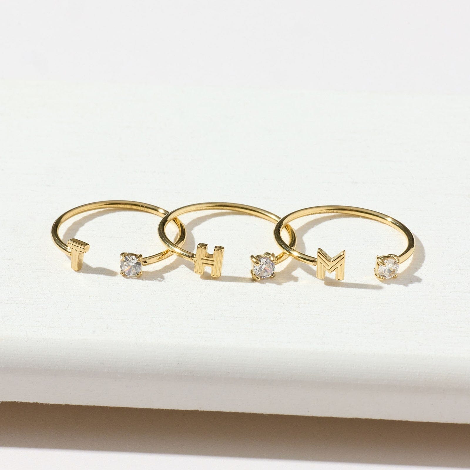 Initial Stone Open Ring - Image 7