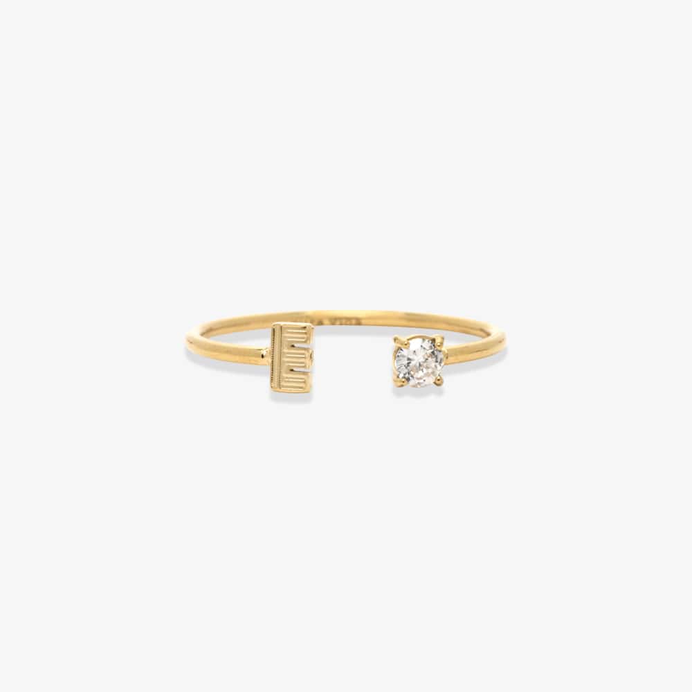 Initial Stone Open Ring - Image 26