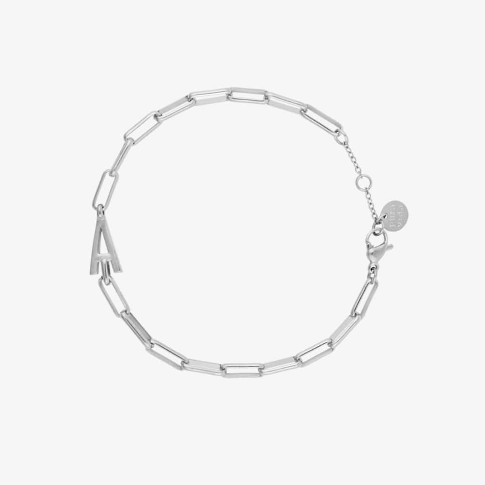 Silver Initial Paperclip Chain Bracelet - Image 9