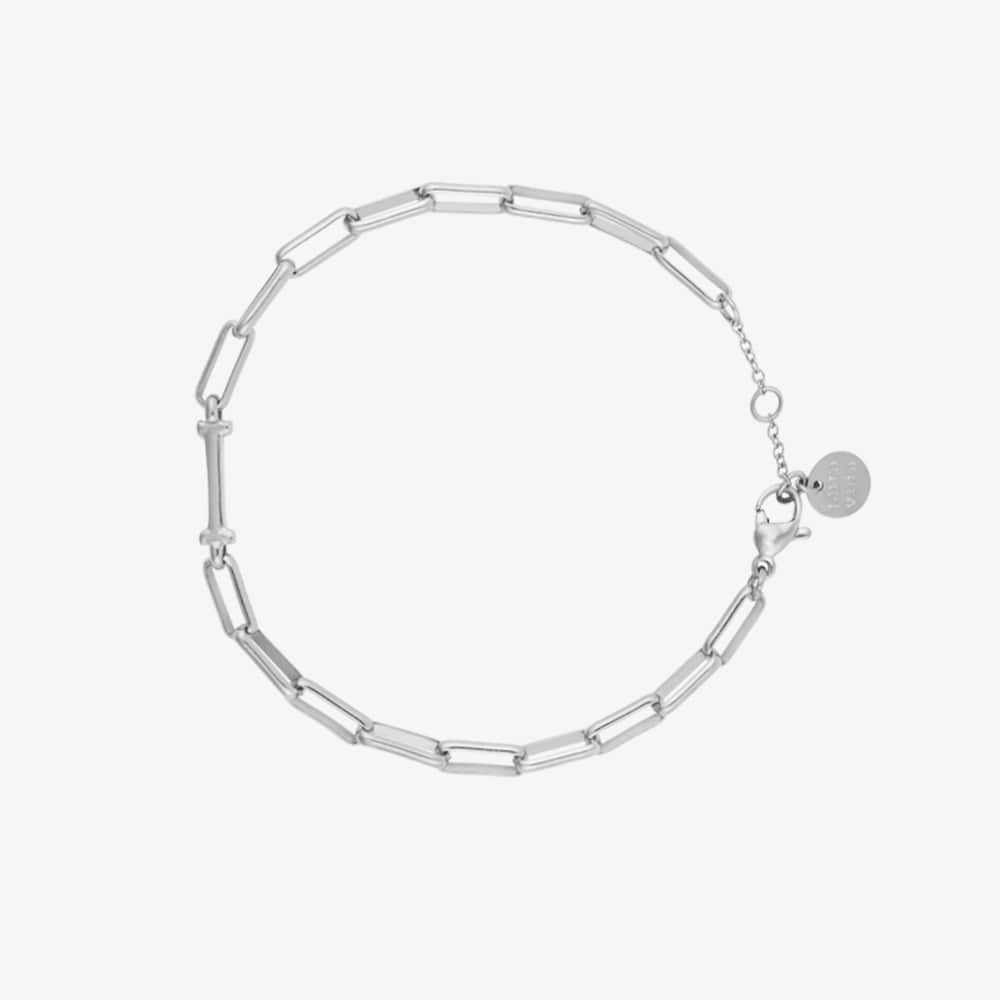 Silver Initial Paperclip Chain Bracelet - Image 12