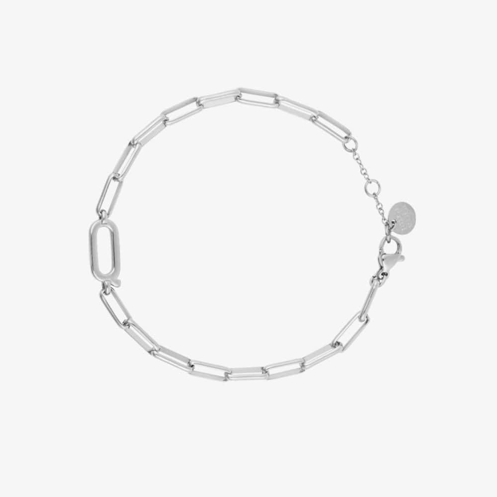 Silver Initial Paperclip Chain Bracelet - Image 17