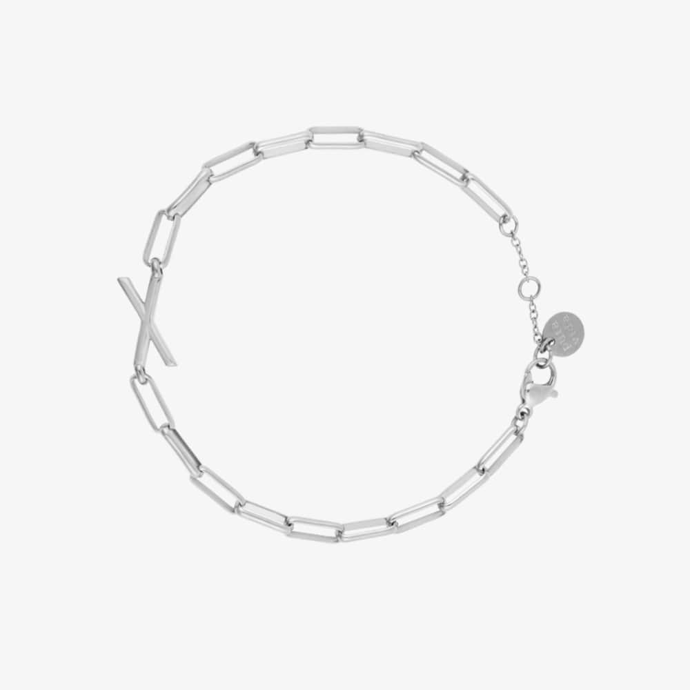 Silver Initial Paperclip Chain Bracelet - Image 6
