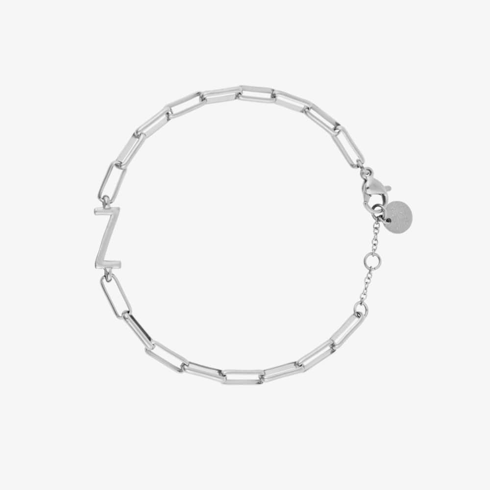 Silver Initial Paperclip Chain Bracelet - Image 8