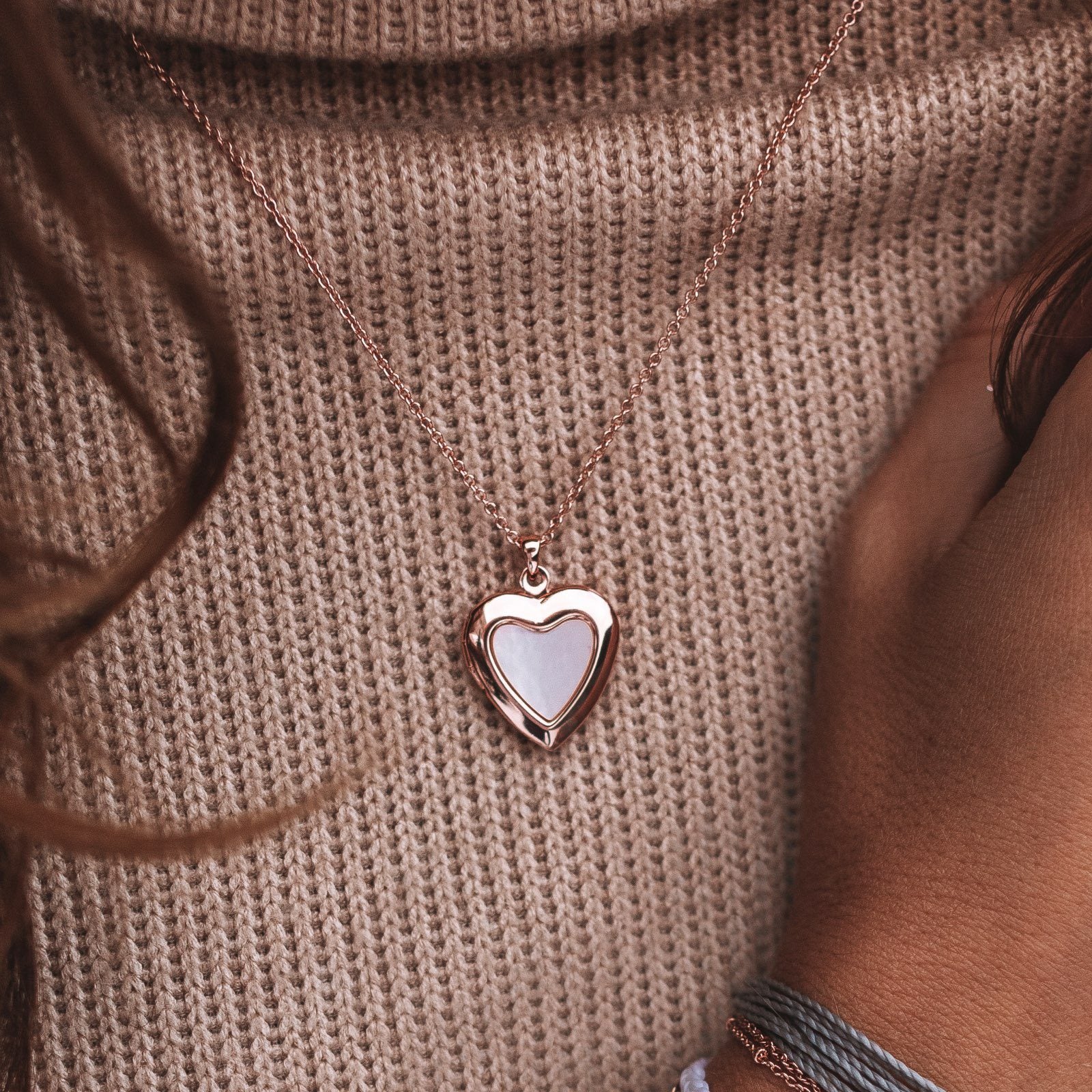 Stone Heart Locket Necklace - Image 4